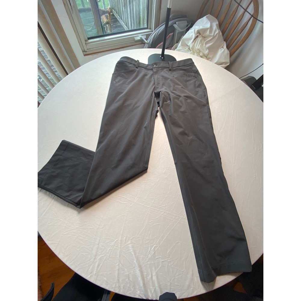 Lululemon ABC Pants Mens 36 Charcoal Gray Technical 5-Pocket Trousers 30 Inseam